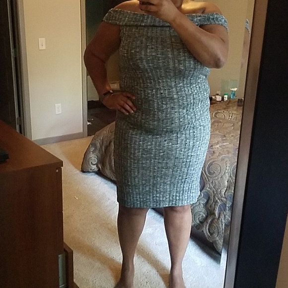 ASOS Curve Dresses & Skirts - NWT Asos Curve Ribbed, Off-the-shoulder Dress